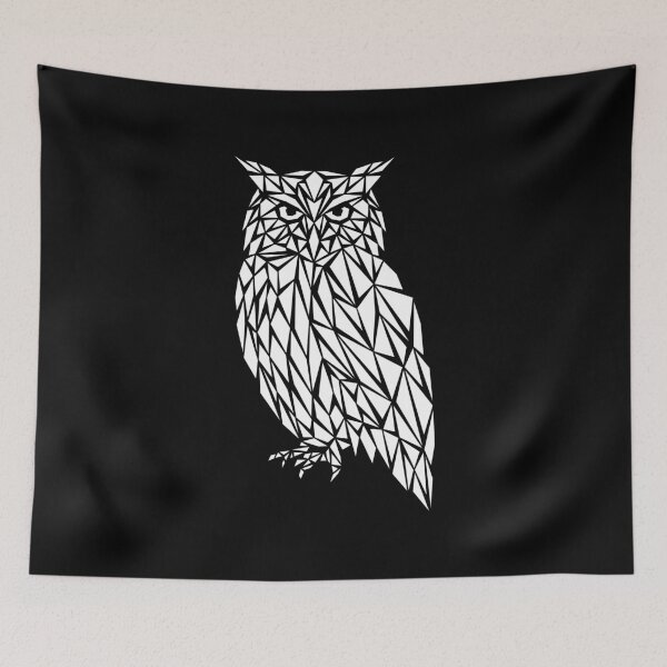 Item preview, White geometric owl designed and sold by Espyr.Art.