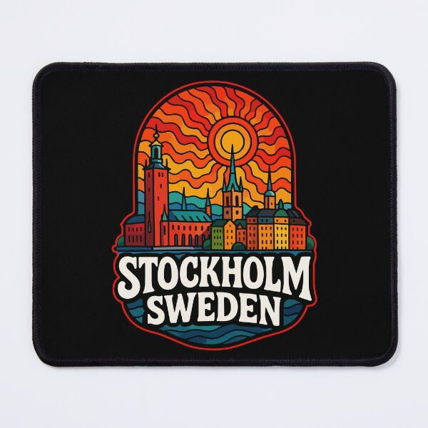 Item preview, Stockholm Sweden Trippy Art Europe Travel designed and sold by TomFrontierArt.