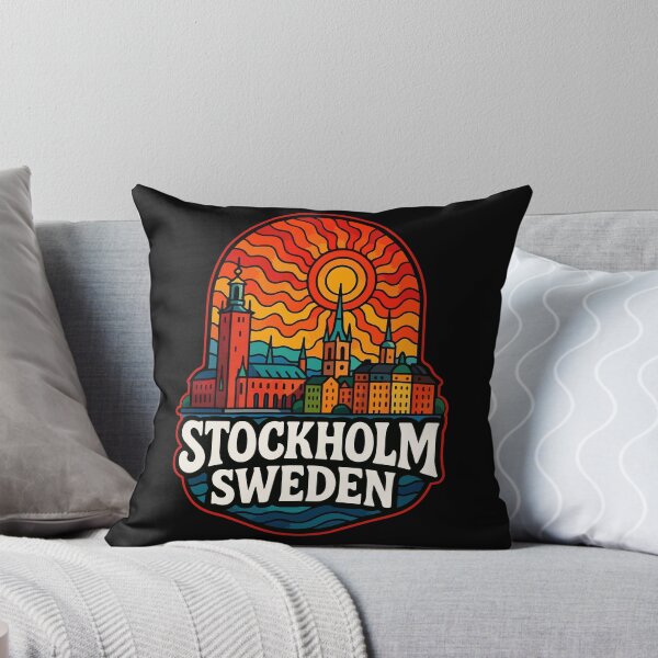 Item preview, Stockholm Sweden Trippy Art Europe Travel designed and sold by TomFrontierArt.