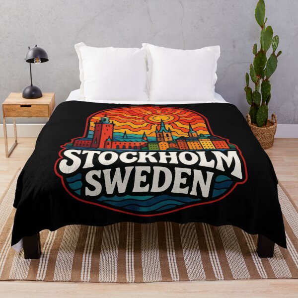 Item preview, Stockholm Sweden Trippy Art Europe Travel designed and sold by TomFrontierArt.