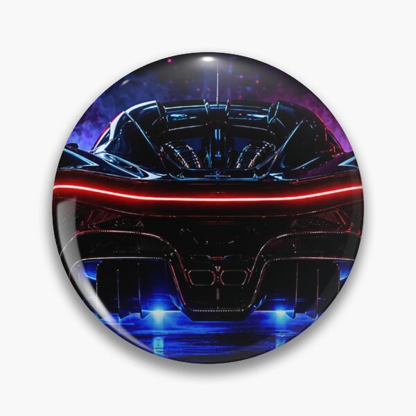 Item preview, Cyber Neon Hypercar Rear View designed and sold by Gold&pixels.