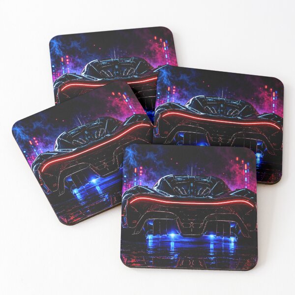 Item preview, Cyber Neon Hypercar Rear View designed and sold by Gold&pixels.