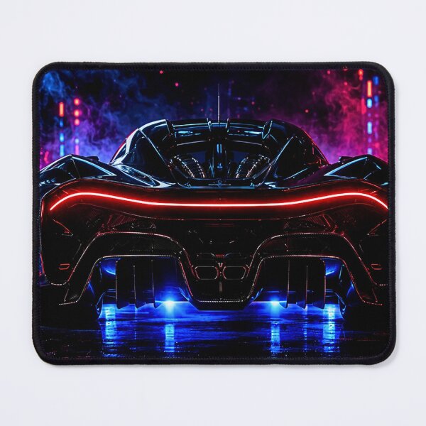 Item preview, Cyber Neon Hypercar Rear View designed and sold by Gold&pixels.