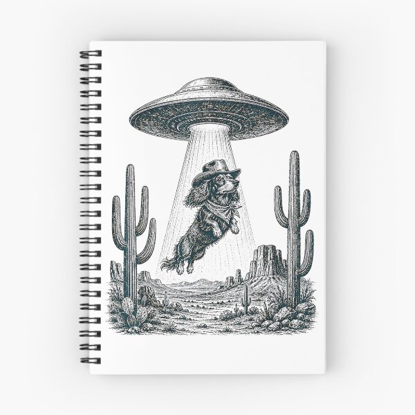 Item preview, Funny Dachshund UFO Alien Abduction Desert Sunset designed and sold by Rahamkshop.