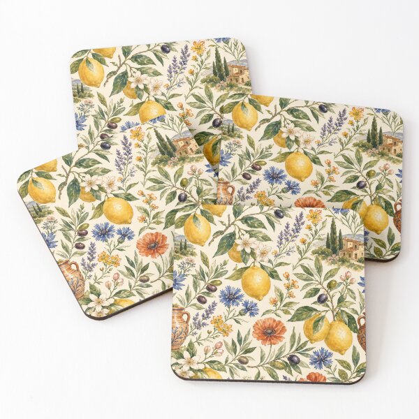Item preview, Tuscan Lemon Garden – Italian Countryside Luxury Floral Pattern designed and sold by Jandedan.