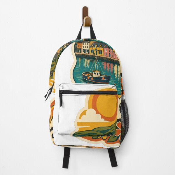 Item preview, Portree Scotland Travel Souvenir - Retro Illustration designed and sold by VisualArtsOasis.