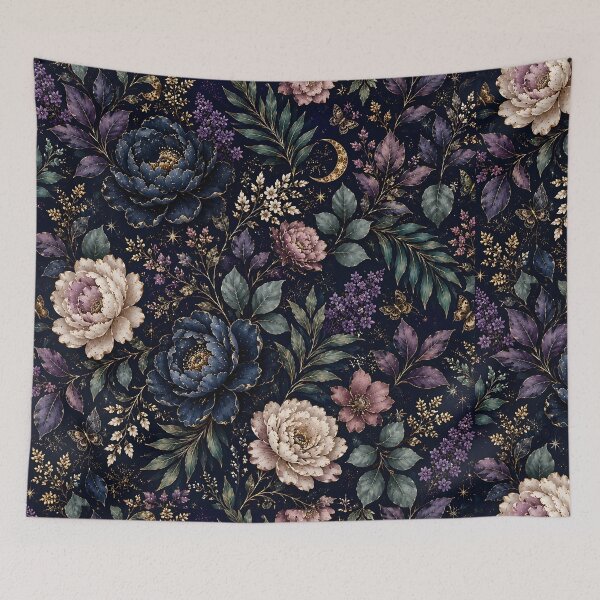 Item preview, Moonlit Vintage Botanical Floral Pattern designed and sold by HUMANITY STUDIOS.