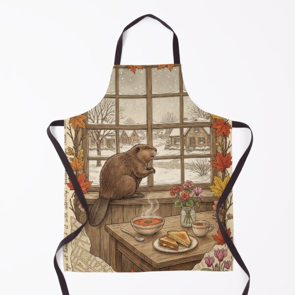 Item preview, Beaver by a Snowy Window and Cozy Lunch designed and sold by CoffeeinBloom.