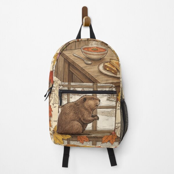 Item preview, Beaver by a Snowy Window and Cozy Lunch designed and sold by CoffeeinBloom.
