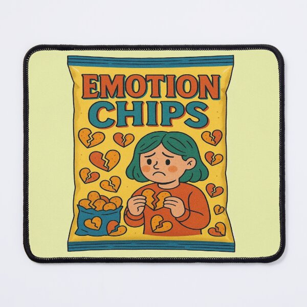 Item preview, Emotion Chips Funny Retro Snack Design | Broken Heart Edition designed and sold by BookedAndDesign.