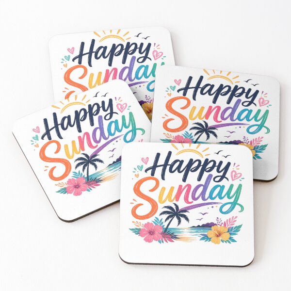 Item preview, Happy Sunday Tropical Beach Design – Colorful Relaxing Weekend Vibes designed and sold by ELVIN DESIGNS.