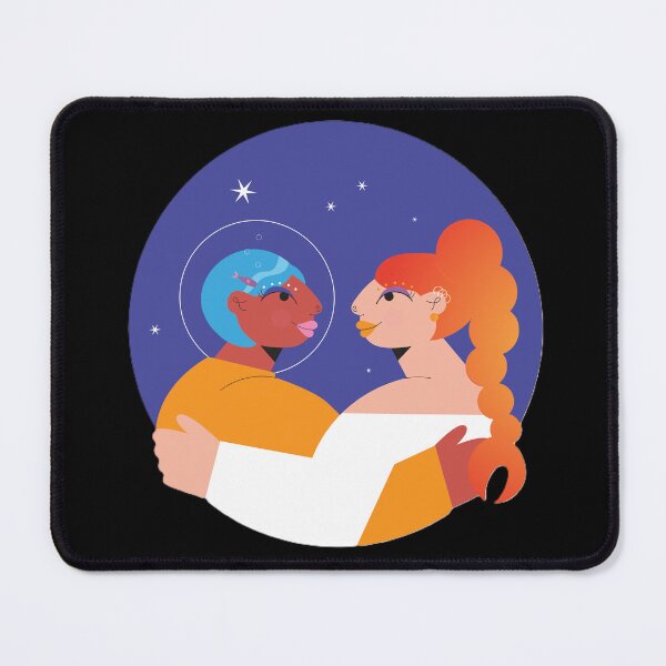 Item preview, Gemini Twins Zodiac Illustration Astronaut and Woman Portrait designed and sold by BuckaBaby.