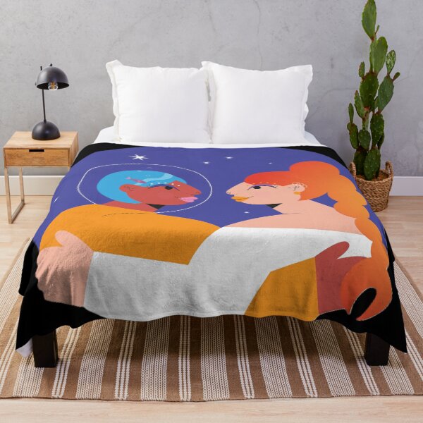 Item preview, Gemini Twins Zodiac Illustration Astronaut and Woman Portrait designed and sold by BuckaBaby.