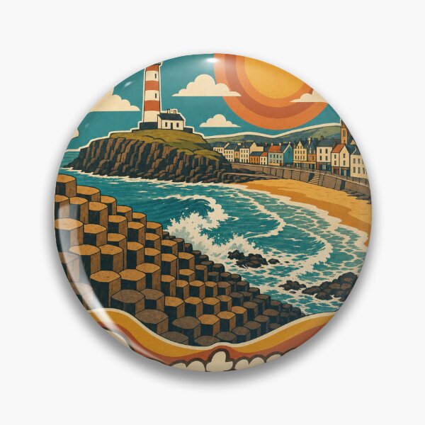 Item preview, Portrush Northern Ireland Travel Souvenir - Retro Illustration designed and sold by VisualArtsOasis.