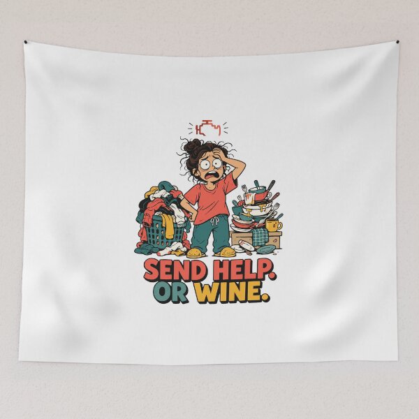 Item preview, Send help. Or wine. designed and sold by FBA.