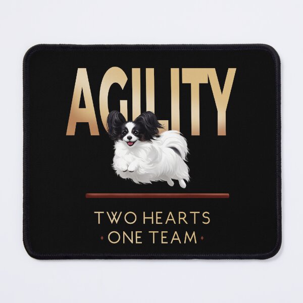 Item preview, Papillon Agility Two Hearts  One Team Dog  Sports  Graphic  | Papillon Gift designed and sold by PapillonArtStudio.