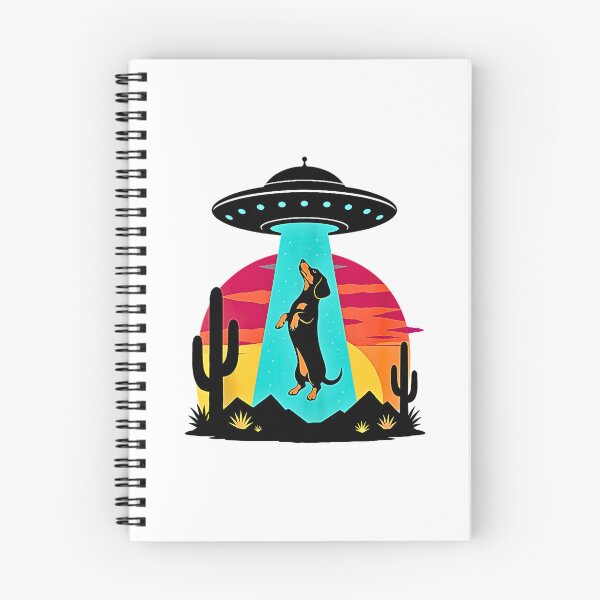 Item preview, Funny Dachshund UFO Alien Abduction Desert Sunset designed and sold by Rahamkshop.