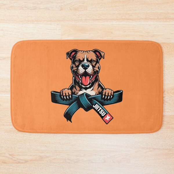 Item preview, Happy Bulldog Jiu Jitsu Blue Belt Mascot Art designed and sold by Raloel Art.