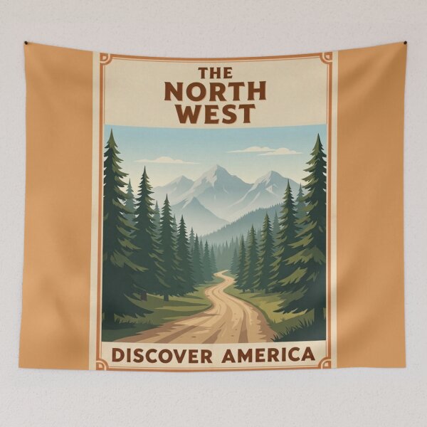 Item preview, Northwest Vintage Style Travel Advert designed and sold by Dimensionality.
