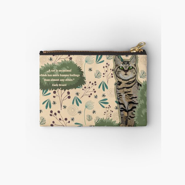 Item preview, Green Eyed Tabby Cat Botanical Quote Design designed and sold by YourSweetJourney.