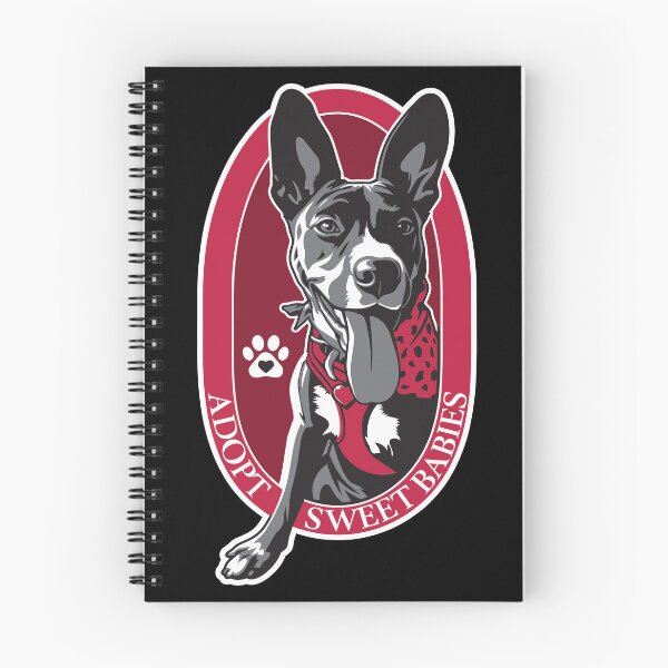 Item preview, Adopt Sweet Babies | Pop Art Rescue Dog Illustration | Pink & Gray designed and sold by Rot & Bloom.
