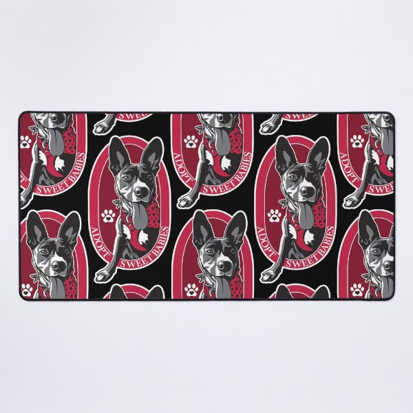 Item preview, Adopt Sweet Babies | Pop Art Rescue Dog Illustration | Pink & Gray designed and sold by Rot & Bloom.