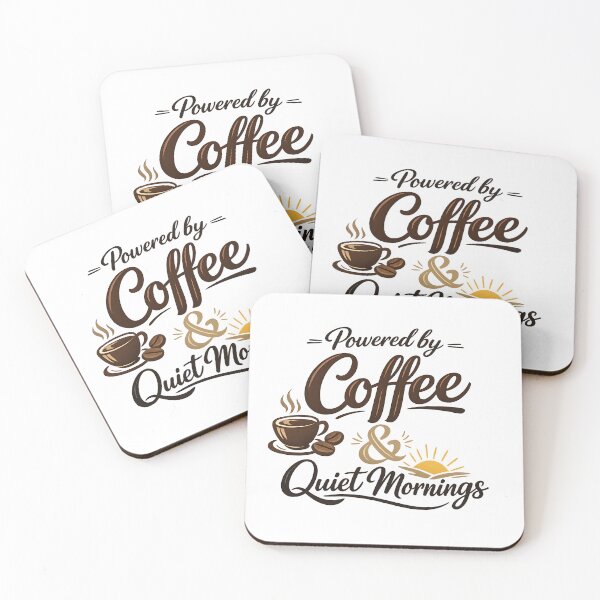 Item preview, Powered by Coffee & Quiet Mornings designed and sold by Black-White-art.
