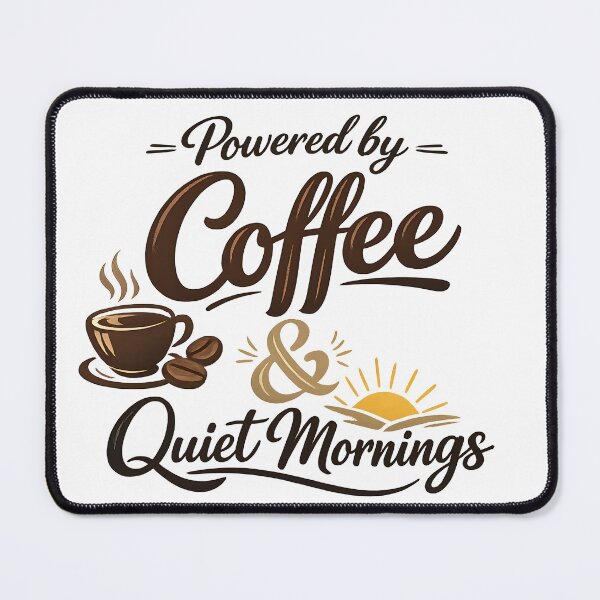Item preview, Powered by Coffee & Quiet Mornings designed and sold by Black-White-art.