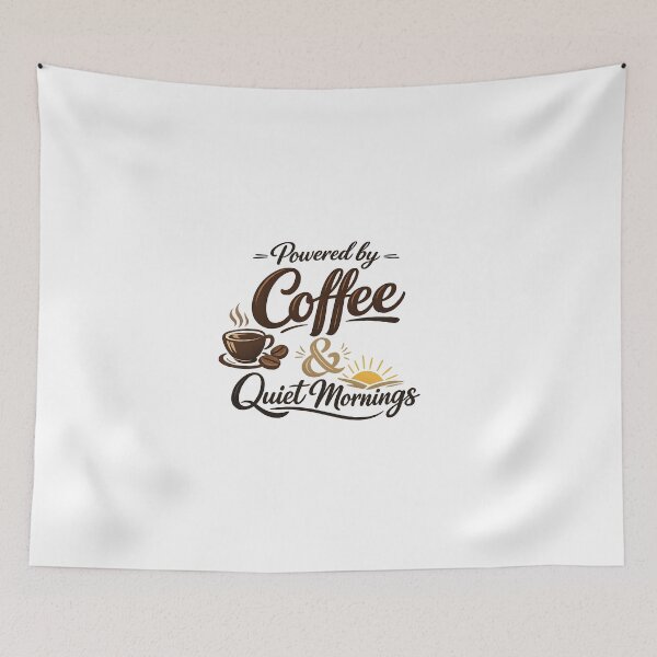 Item preview, Powered by Coffee & Quiet Mornings designed and sold by Black-White-art.