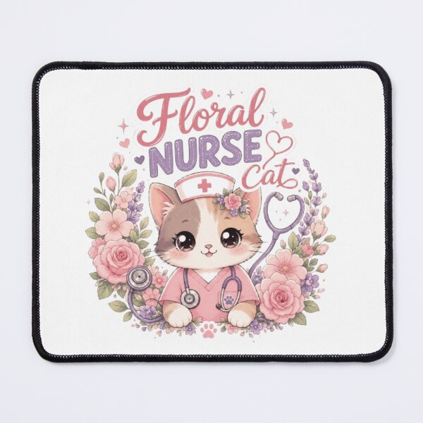 Item preview, Floral Cat Nurse | Cute Kawaii Nurse Cat T-Shirt | Cat Lover RN Gift designed and sold by 1PRINTORA1.