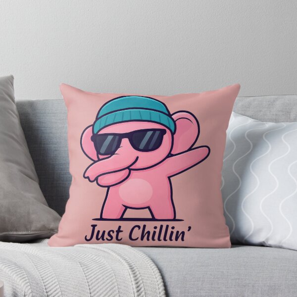 Item preview, Cute Pink Elephant Dabbing In Teal Beanie And Sunglasses designed and sold by RamsesLw.
