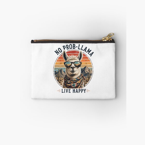 Item preview, No Prob-Llama Live Happy Retro Design designed and sold by TSshirtShoppe.