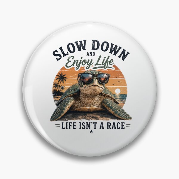 Item preview, Slow Down Enjoy Life Retro Turtle designed and sold by TSshirtShoppe.