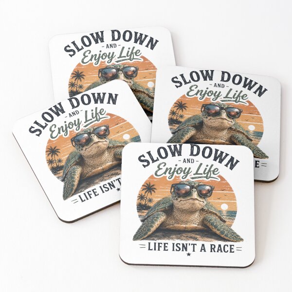 Item preview, Slow Down Enjoy Life Retro Turtle designed and sold by TSshirtShoppe.