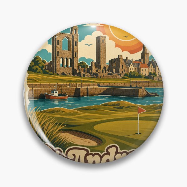 Item preview, St Andrews Scotland Travel Souvenir - Retro Illustration designed and sold by VisualArtsOasis.