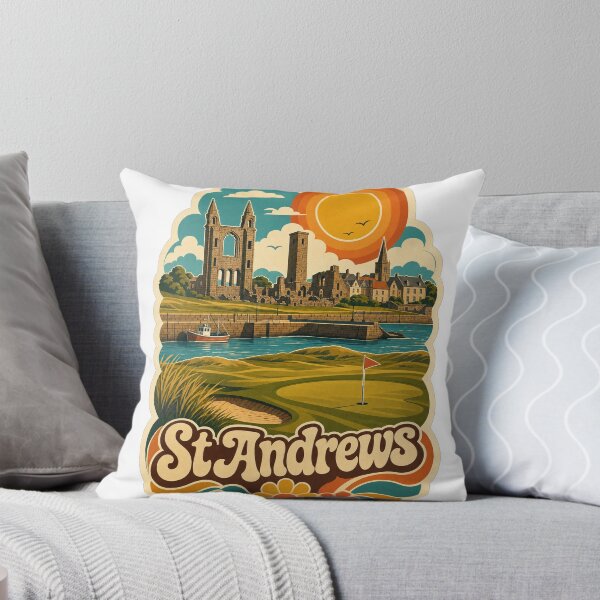 Item preview, St Andrews Scotland Travel Souvenir - Retro Illustration designed and sold by VisualArtsOasis.
