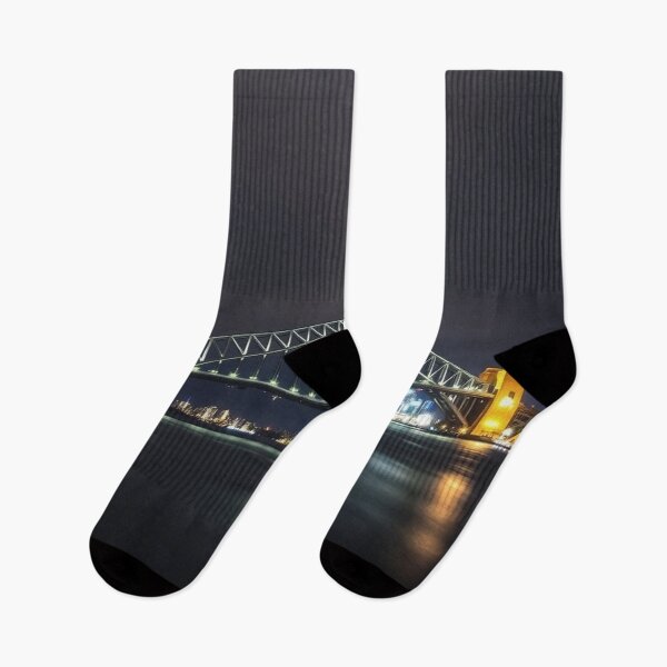 Item preview, Sydney Harbour Bridge at night designed and sold by CreationsNicB.