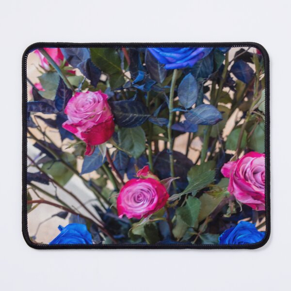 Item preview, Vibrant Blue And Pink Rose Bouquet With Dark Foliage Close-Up For Floral Decor designed and sold by Nmallia.