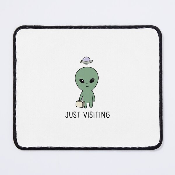 Item preview, Just Visiting Cute Retro Alien designed and sold by GoofyShopp.