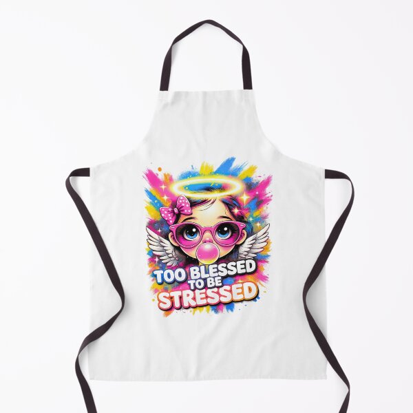 Item preview, Too Blessed to Be Stressed Angel Girl designed and sold by ShopUniverse.