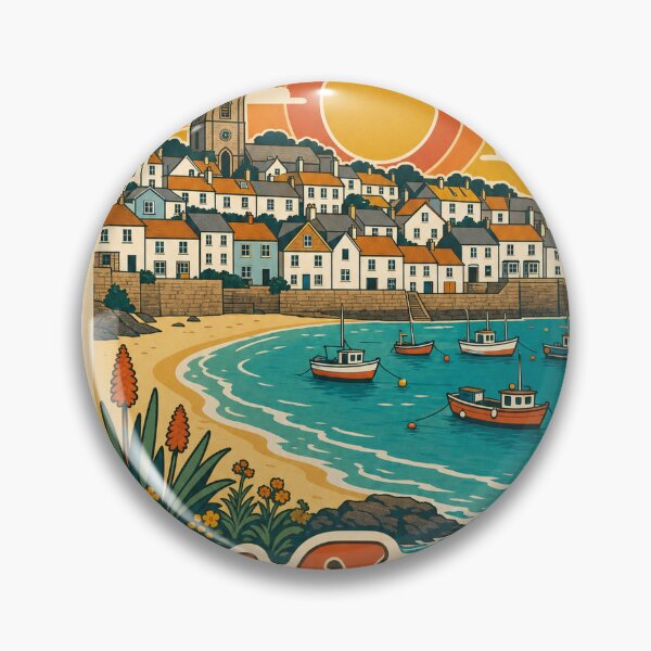 Item preview, St Ives England Travel Souvenir - Retro Illustration designed and sold by VisualArtsOasis.