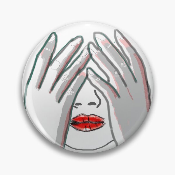Item preview, Not Today – Minimalist Line Art Mood (Hands & Red Lips) designed and sold by ChiaraPagani.