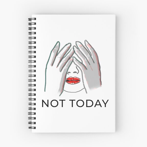 Item preview, Not Today – Minimalist Line Art Mood (Hands & Red Lips) designed and sold by ChiaraPagani.