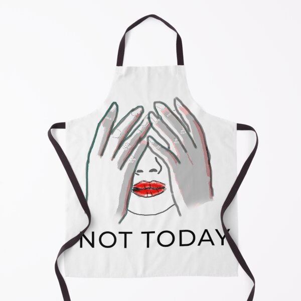 Item preview, Not Today – Minimalist Line Art Mood (Hands & Red Lips) designed and sold by ChiaraPagani.