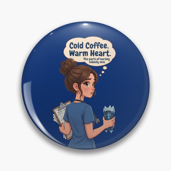 Item preview, Cold Coffee Warm Heart - Cute Disney Style Nurse Art designed and sold by Nurse Craft Studio.