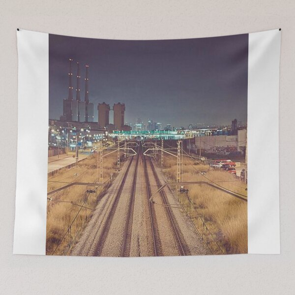 Item preview, The view of the train tracks at night designed and sold by refoxeilish12.
