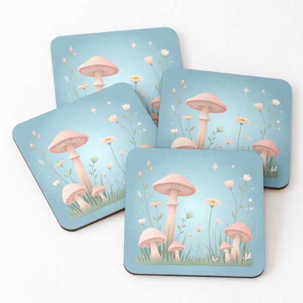 Item preview, Cute Cottagecore Mushroom Wildflower Forest Art designed and sold by Xenovita.