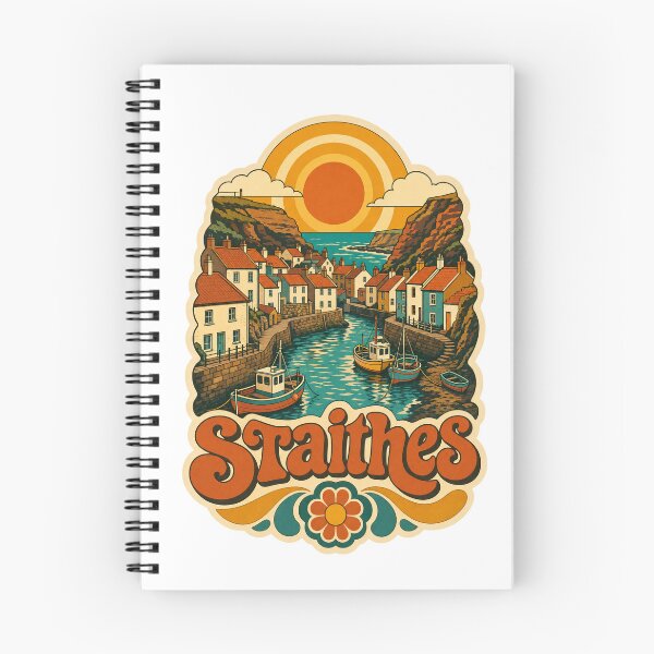 Item preview, Staithes England Travel Souvenir - Retro Illustration designed and sold by VisualArtsOasis.