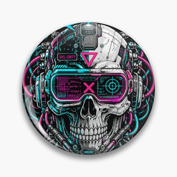 Item preview, Rebellious cybernetic head in neon designed and sold by Imprearte.