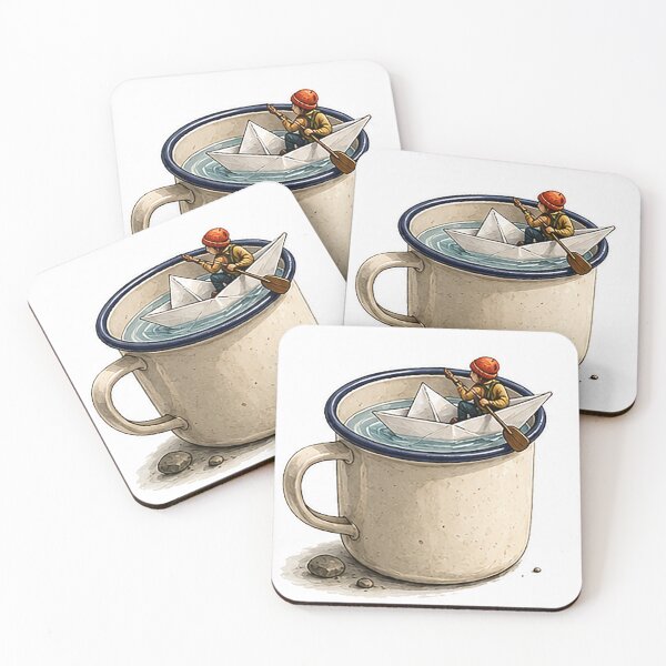 Item preview, Tiny Sailor Paper Boat Coffee Cup Adventure designed and sold by Sara-Ai.